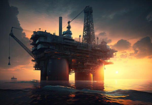 oil-platform-ocean-with-sun-setting-it